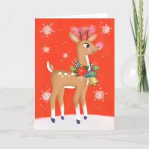 Cartes Pour Fêtes Annuelles Rudolph Le Renne À Nez Rouge