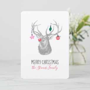 Cartes Pour Fêtes Annuelles Rudolph Renne Merry Noël
