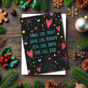Cartes Pour Fêtes Annuelles Rudolph Santa Frosty Jésus Citation Noël