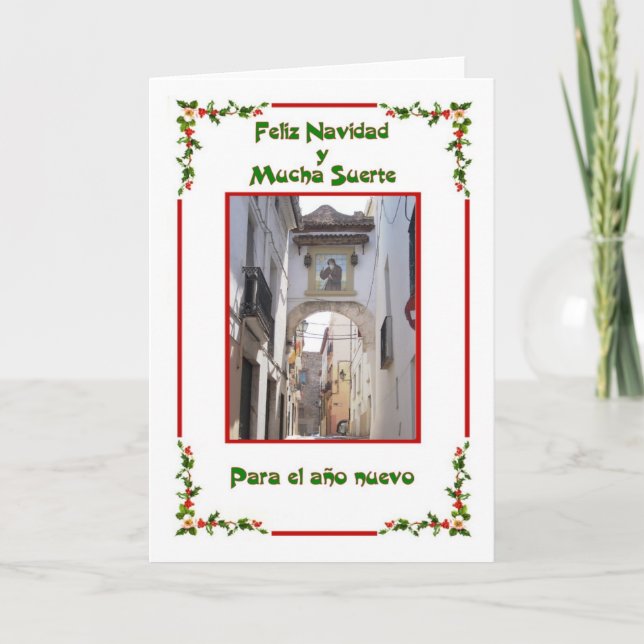 Cartes Pour Fêtes Annuelles Rue Feliz Navidad (Devant)