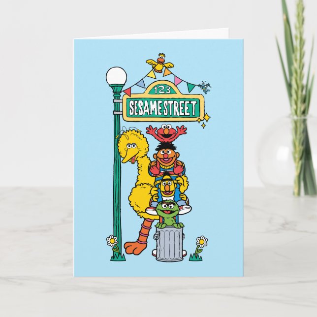 Cartes Pour Fêtes Annuelles Rue Sésame | Joyeux anniversaire (Devant)