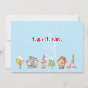 Cartes Pour Fêtes Annuelles Rue Whimsical Winter