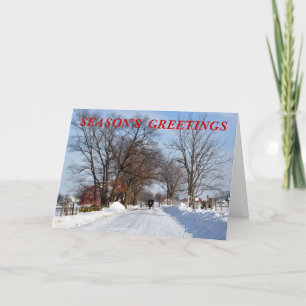 Cartes Pour Fêtes Annuelles Ruelle amish d'hiver de pays