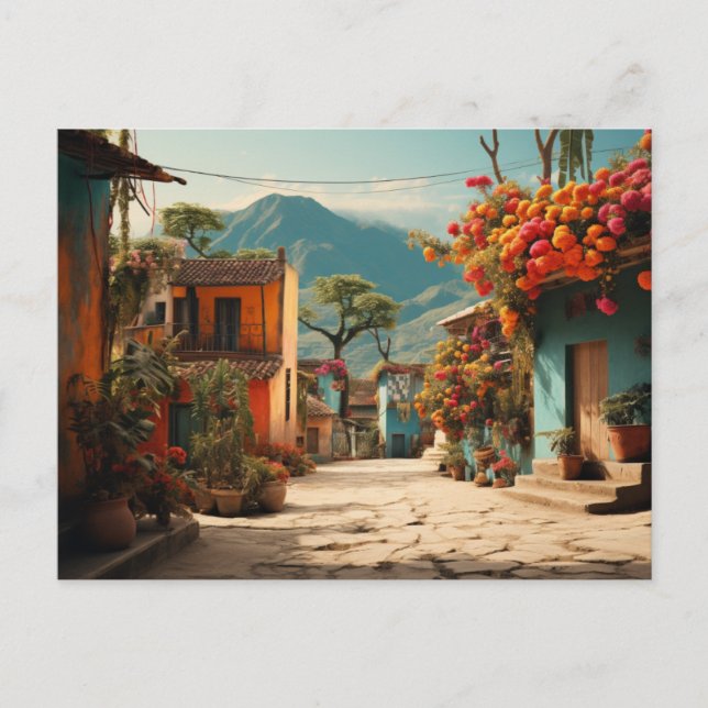 Cartes Pour Fêtes Annuelles Rues du Mexique (Devant)