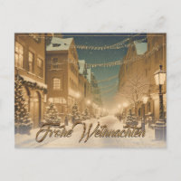 Rues enneigées de centre-ville à Noël