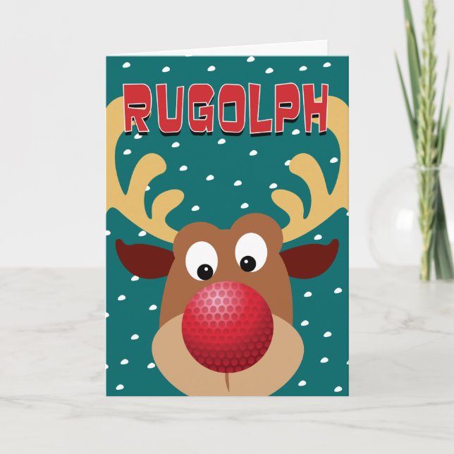 Cartes Pour Fêtes Annuelles Rugolph Le renne (Devant)