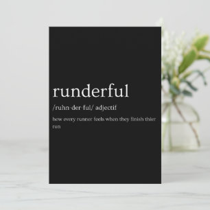 Cartes Pour Fêtes Annuelles Runderful Running Definition Drôle Runner Cadeau