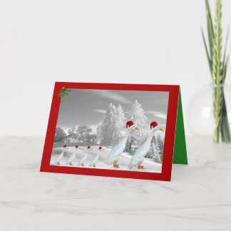 Cartes Pour Fêtes Annuelles Runner duck santa hat