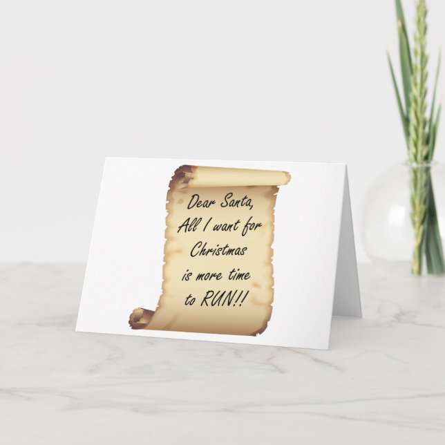 Cartes Pour Fêtes Annuelles RunnerChick Cher Père Noël (Devant)