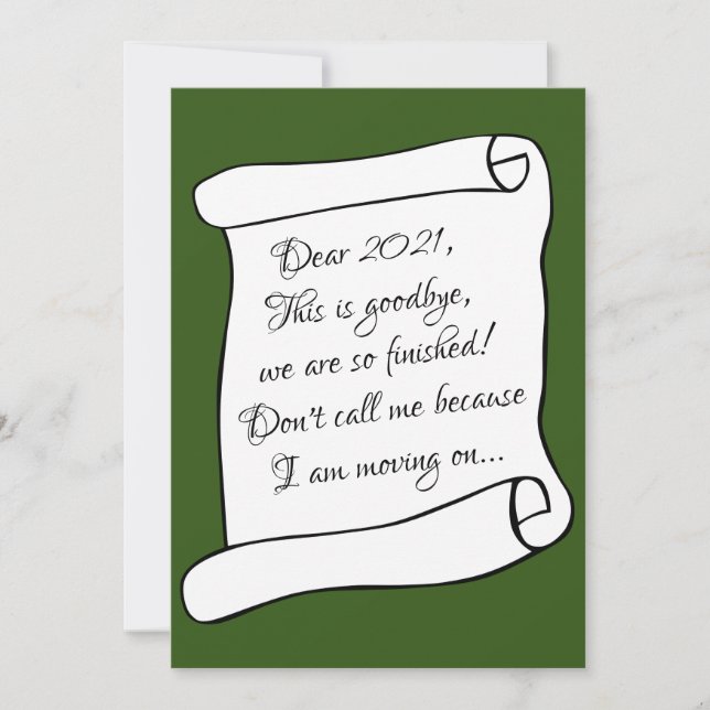 Cartes Pour Fêtes Annuelles Rupture avec 2021 Drôles de vœux de saison  (Devant)