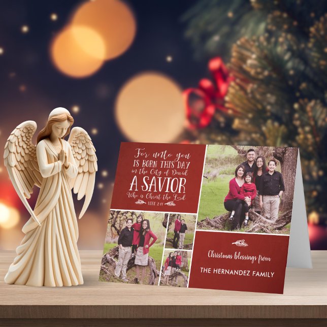 Cartes Pour Fêtes Annuelles Russe Bible de Noël Verse Photo de vacances (Rustic Christmas Bible Verse Holiday Photo Card with Digital Download Option)
