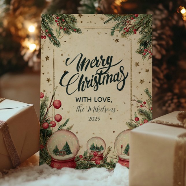 Cartes Pour Fêtes Annuelles Russe hiver Globe de neige vacances (Créateur téléchargé)