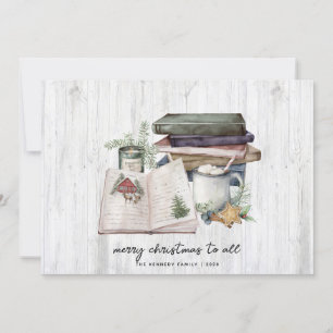 Cartes Pour Fêtes Annuelles Russe Joyeux Noël Blanc Bois Aquarelle