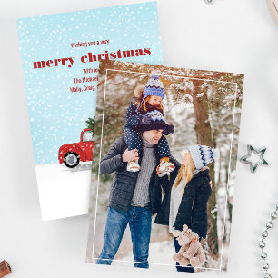 Cartes Pour Fêtes Annuelles Russe Joyeux Noël Camion Rouge Une photo