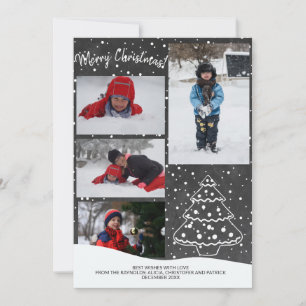 Cartes Pour Fêtes Annuelles Russe Neige Noël Arbre Chalkboard Photo