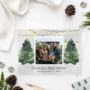 Cartes Pour Fêtes Annuelles Russe Photo Famille Ferme d'Arbre de Noël