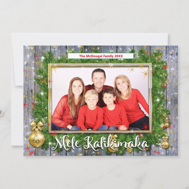 Cartes Pour Fêtes Annuelles Russe Photo Hawaiian Mele Kalikimaka (Devant)