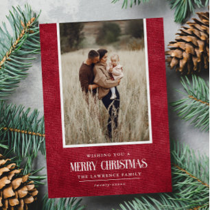 Cartes Pour Fêtes Annuelles Russe Rouge hiver Noël photo simple