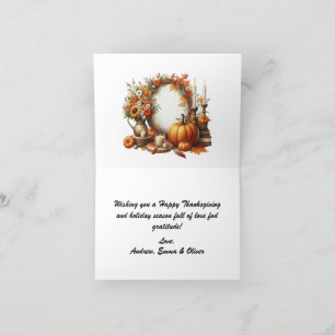 Cartes Pour Fêtes Annuelles Russe Thanksgiving Citrouille Aquarelle Automne