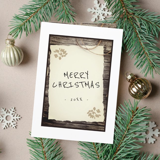 Cartes Pour Fêtes Annuelles Russe vieux papier Joyeux Noël Script (Créateur téléchargé)