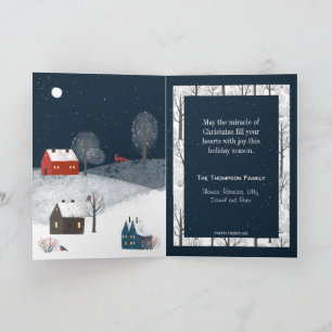 Cartes Pour Fêtes Annuelles Russe Winter Wonderland Avec La Faune