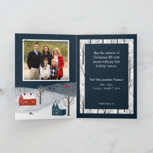 Cartes Pour Fêtes Annuelles Russe Winter Wonderland Photo de famille