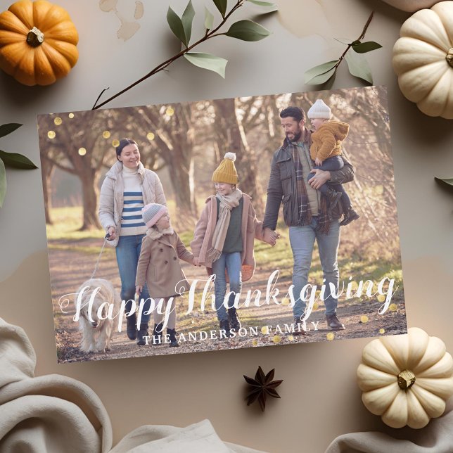 Cartes Pour Fêtes Annuelles Russe Wood Thanksgiving Photo de famille (Créateur téléchargé)