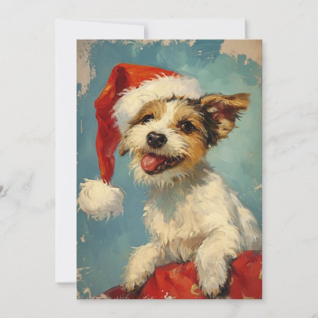 Cartes Pour Fêtes Annuelles Russel Terrier Noël (Devant)