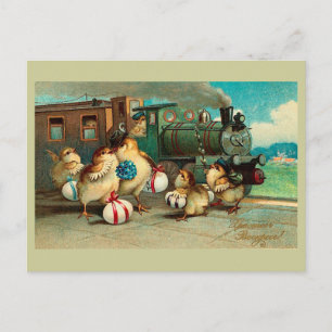 Cartes Pour Fêtes Annuelles Russian Vintage Easter with Train