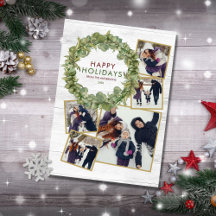 Rustic 5 Photo Collage Vert Bourgogne Noël