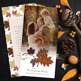 Cartes Pour Fêtes Annuelles Rustic Automne Feuilles Bon thanksgiving Photo