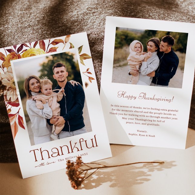 Cartes Pour Fêtes Annuelles Rustic Autumn Foliage Thanksgiving Photo (Créateur téléchargé)