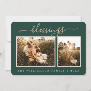 Cartes Pour Fêtes Annuelles Rustic Berries Sprig Photo Holiday Card