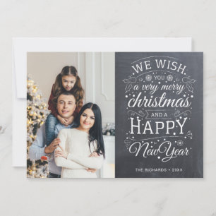 Cartes Pour Fêtes Annuelles Rustic Chalk Board Très Joyeux Noël Photo