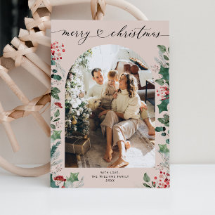 Cartes Pour Fêtes Annuelles Rustic Chic 1 Arche photo Noël