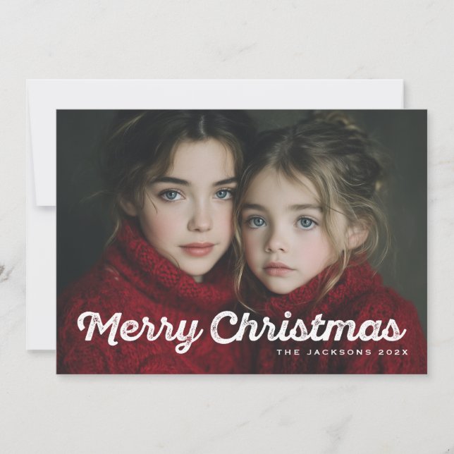 Cartes Pour Fêtes Annuelles Rustic Chic Merry Christmas Design (Devant)