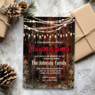 Cartes Pour Fêtes Annuelles Rustic Country Feux de Noël Feux de neige fête