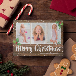 Cartes Pour Fêtes Annuelles Rustic Country Joyeux Noël Photo