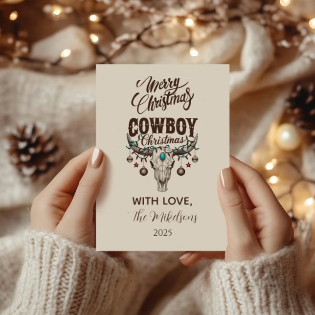 Cartes Pour Fêtes Annuelles Rustic Cowboy Christmas (Créateur téléchargé)