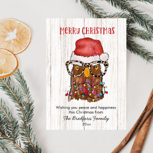 Cartes Pour Fêtes Annuelles Rustic Funny Poulet Pays Noël