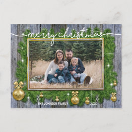 Cartes Pour Fêtes Annuelles Rustic Gold Famille Portrait