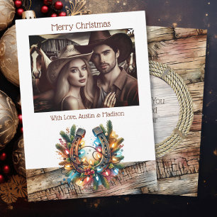 Cartes Pour Fêtes Annuelles Rustic Horseshoes Pays & Occidentaux Personnalisé