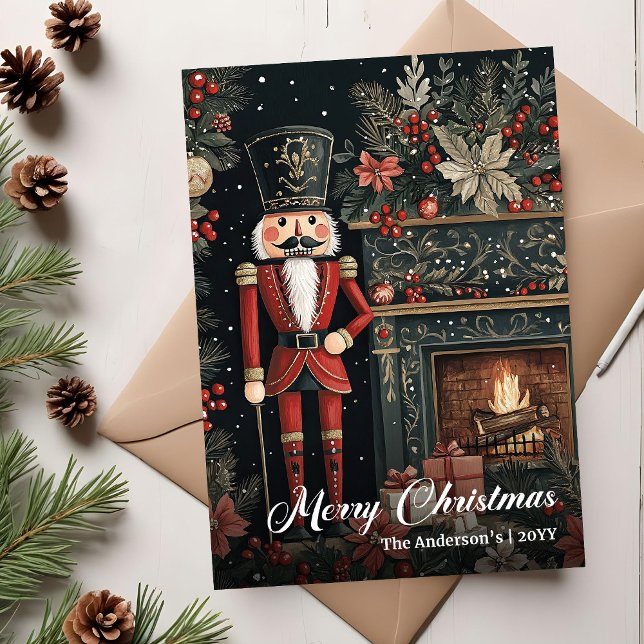 Cartes Pour Fêtes Annuelles Rustic old fashioned Christmas nutcracker charm (Rustic old fashioned Christmas nutcracker charm Holiday Card)