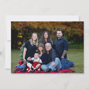Cartes Pour Fêtes Annuelles Rustic Red Buffalo Plaid Joy 4 Photo
