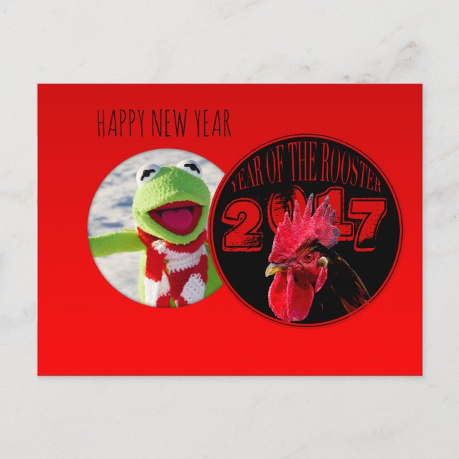 Cartes Pour Fêtes Annuelles Rustic Rooster Year 2017 Add your image (Devant)