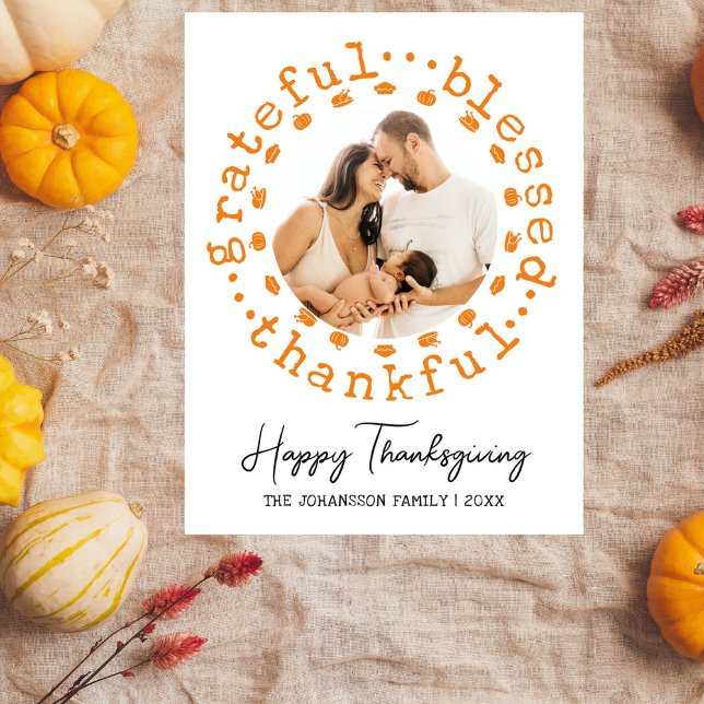 Cartes Pour Fêtes Annuelles Rustic Thanksgiving Photo (Créateur téléchargé)