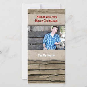 Cartes Pour Fêtes Annuelles Rustic Wood Parchment Country Christmas