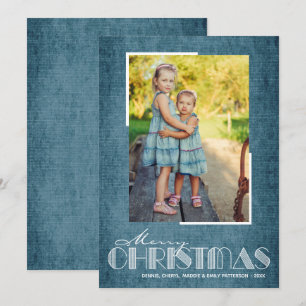 Cartes Pour Fêtes Annuelles Rustique Bleu Joyeux Noël Photo