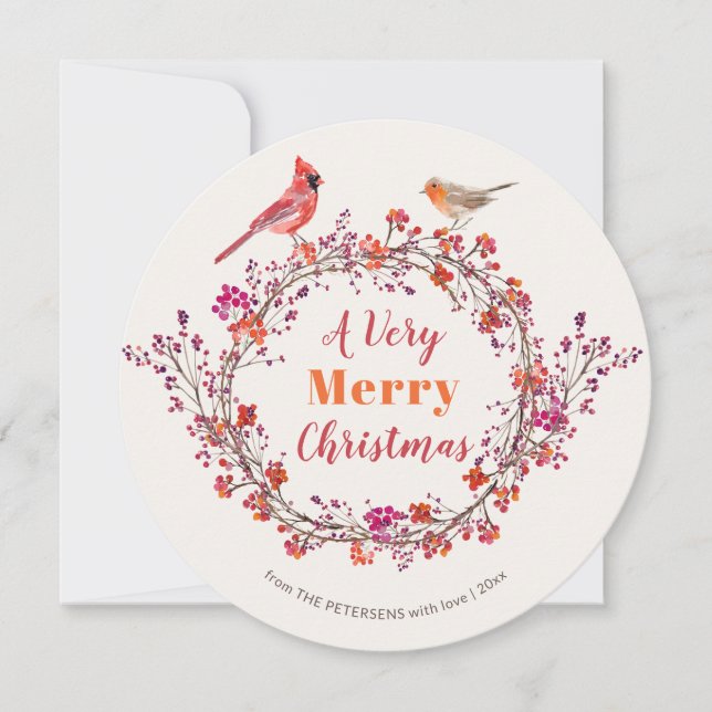 Cartes Pour Fêtes Annuelles Rustique chic Noël sainte couronne moderne (Devant)