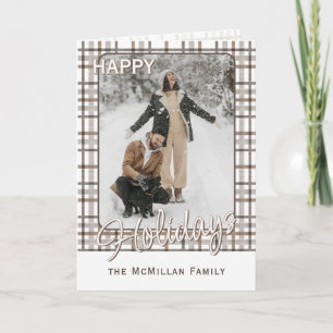 Cartes Pour Fêtes Annuelles Rustique Classy Élégant Motif Plaid